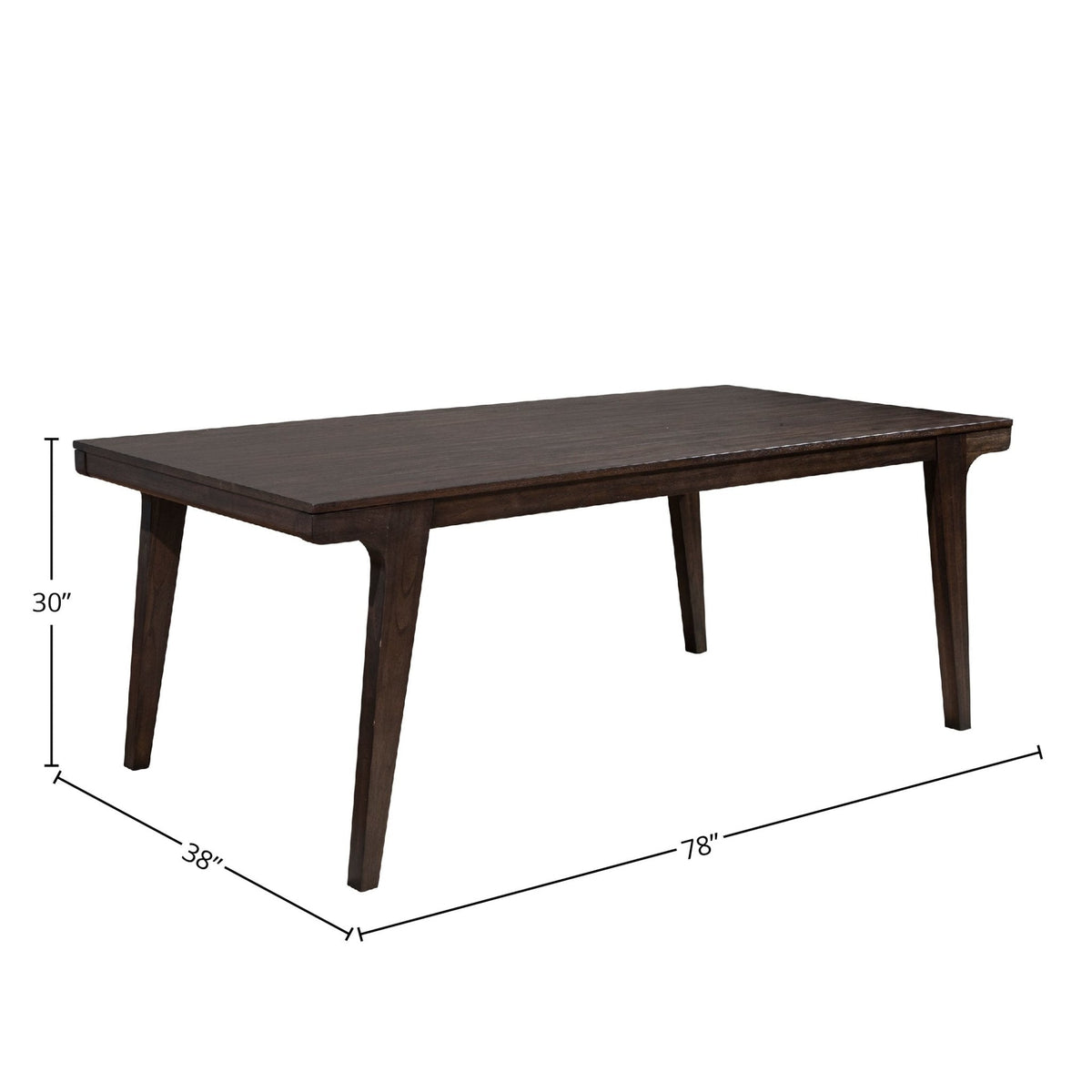 Olejo Classic Dining Table with Subtle Hardware, Chocolate Brown – view 5