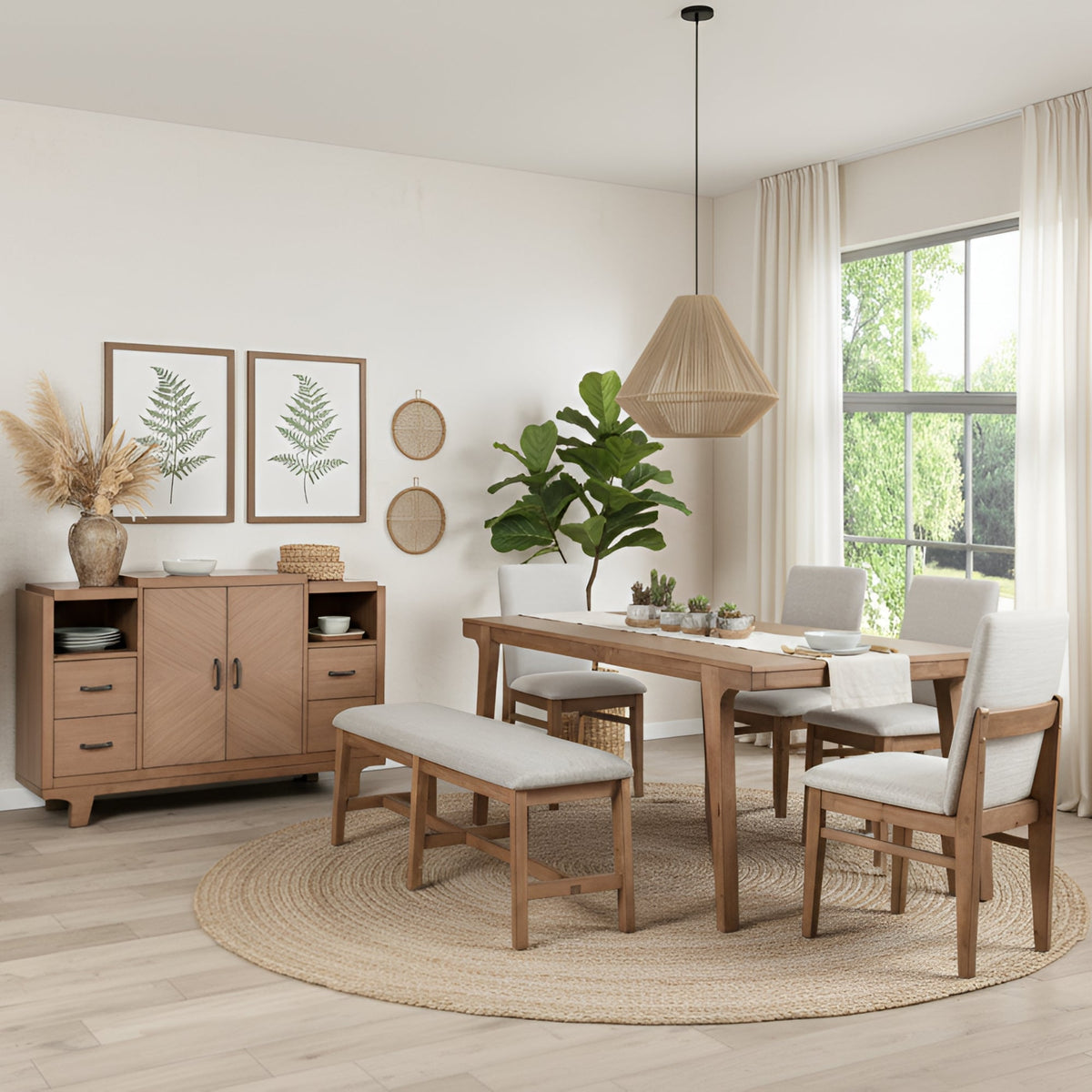 Olejo Dining Room Server and Buffet in Natural Finish – view 11