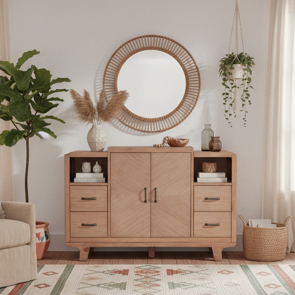 Olejo Dining Server in Natural Finish