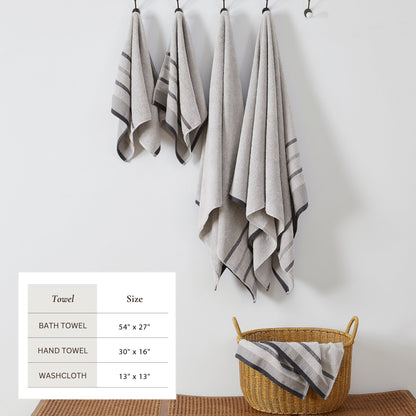 Decorative Cotton Stripe Bath Towel Set – Noelle Collection – view 99