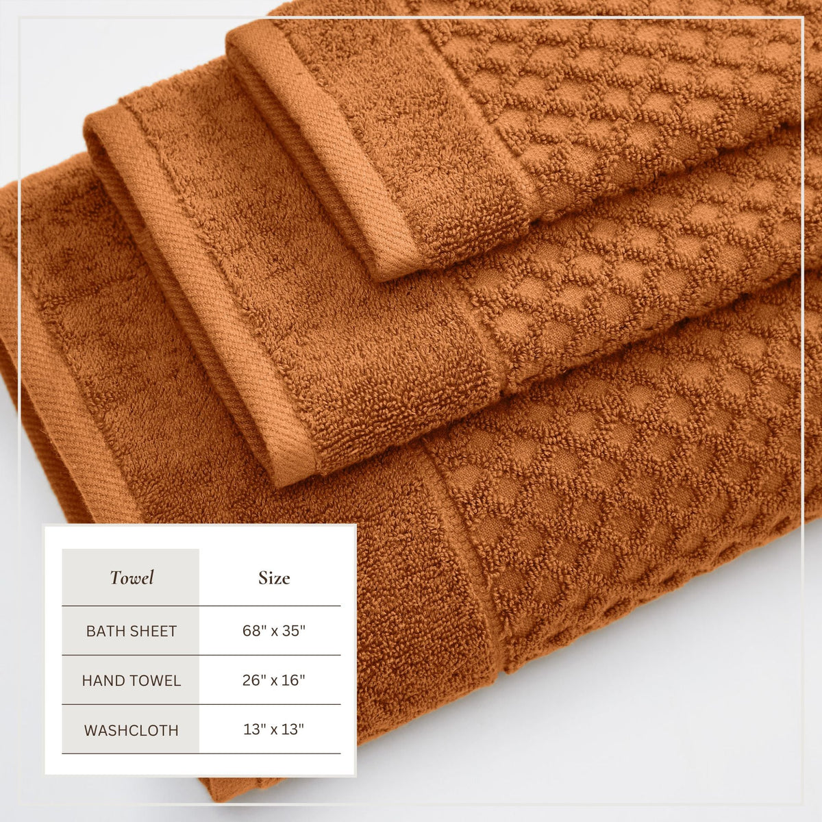 Cotton Diamond Waffle Weave Bath Towel Set – Grayson Collection – view 132