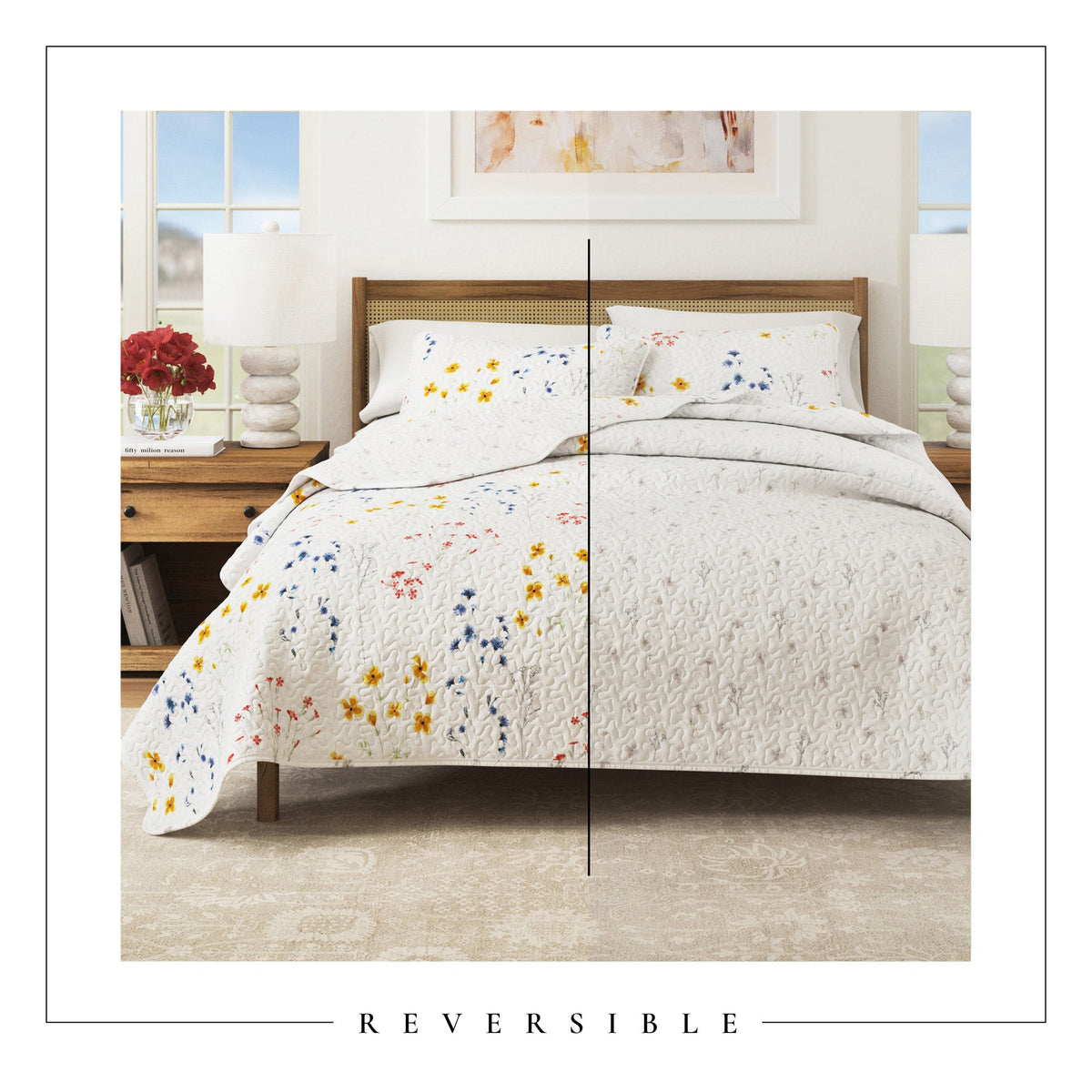 Wildflower Floral Quilt Set with Shams – Marianne Collection – view 4