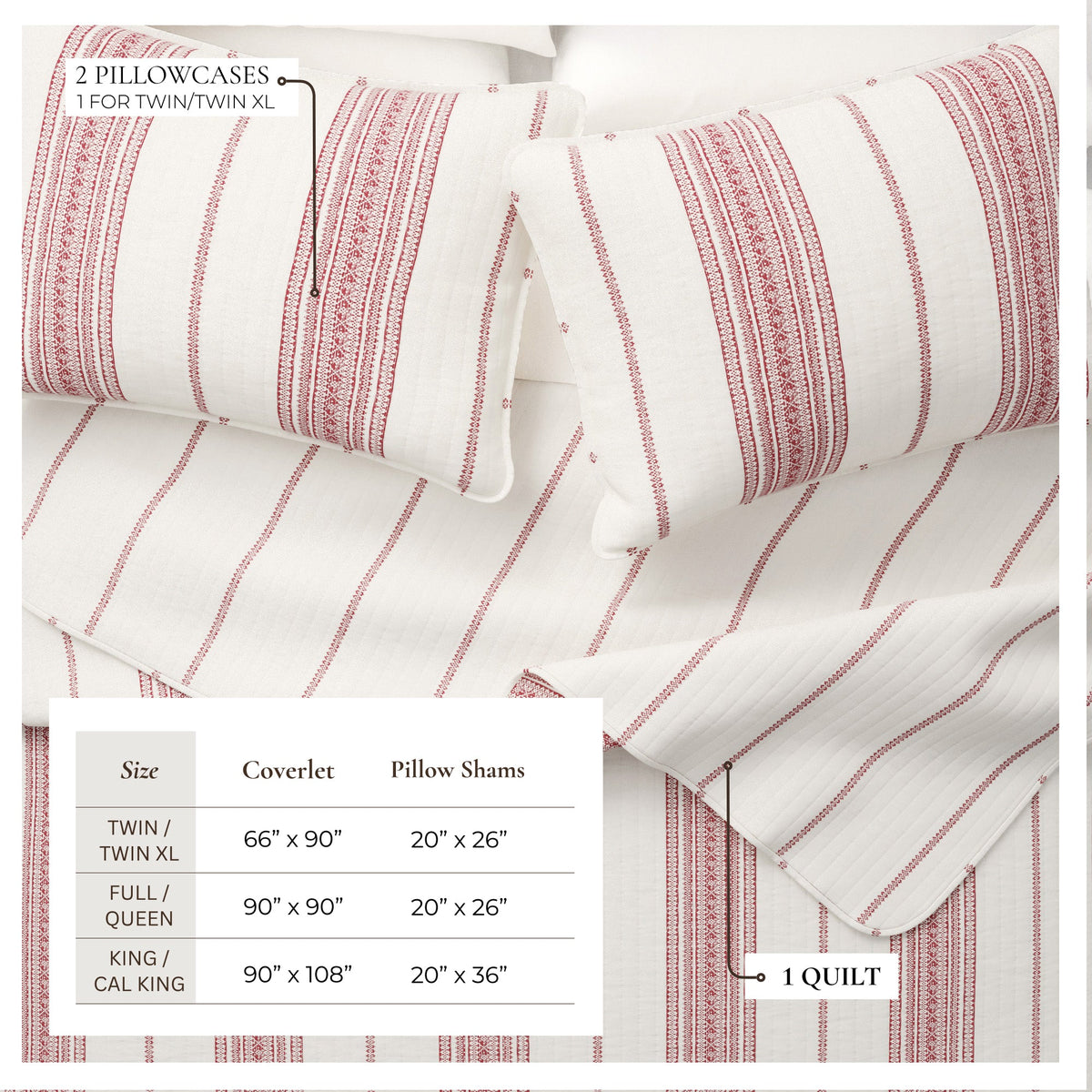 Classic Farmhouse Stripe Reversible Quilt Set – Wesley Collection – view 15