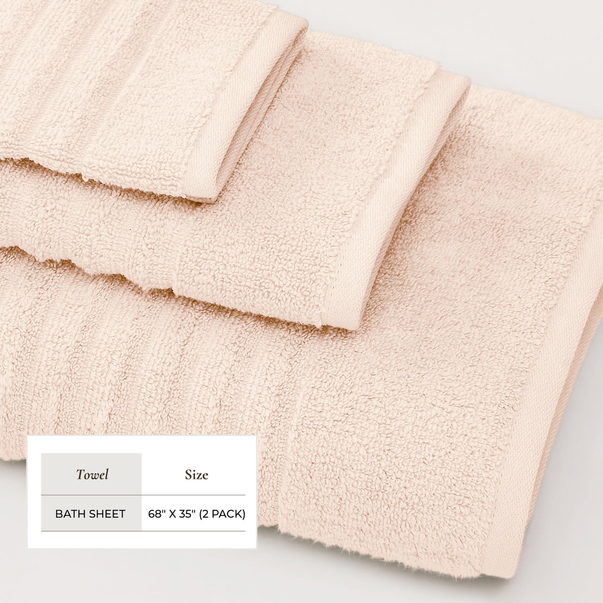 Karina Collection Luxury Combed Cotton Ribbed Bath Towel Set – view 70