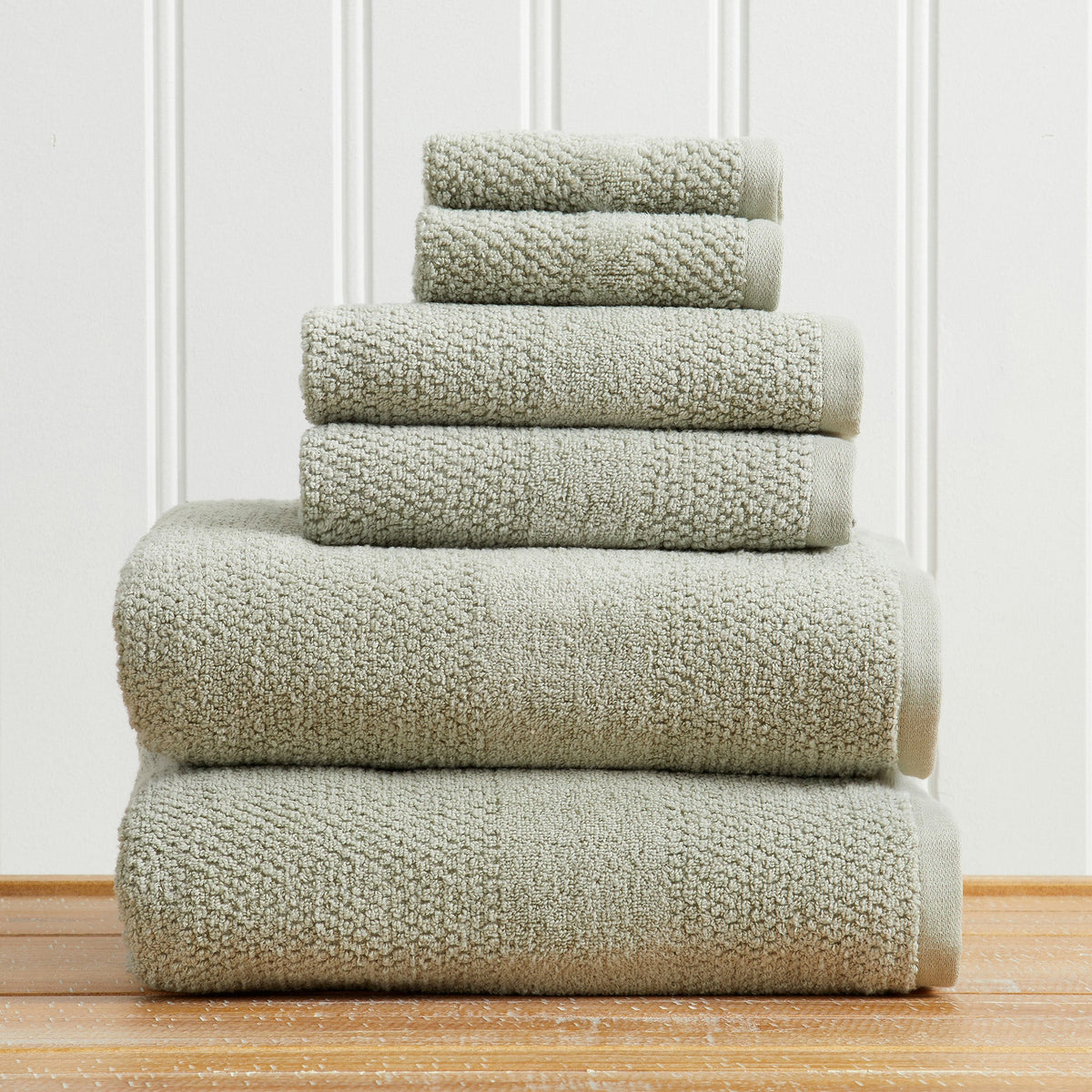 100% Cotton Rice Weave Textured Bath Towel Set – Marbella Collection – view 64