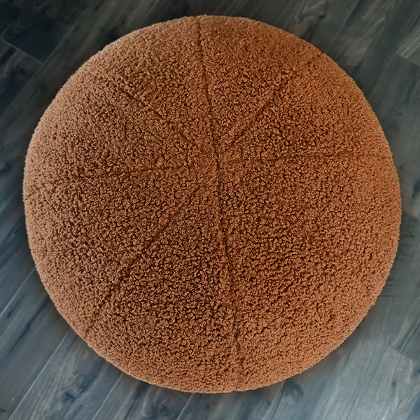 19-Inch Plush Boucle Drum Ottoman in White or Mocha – view 7