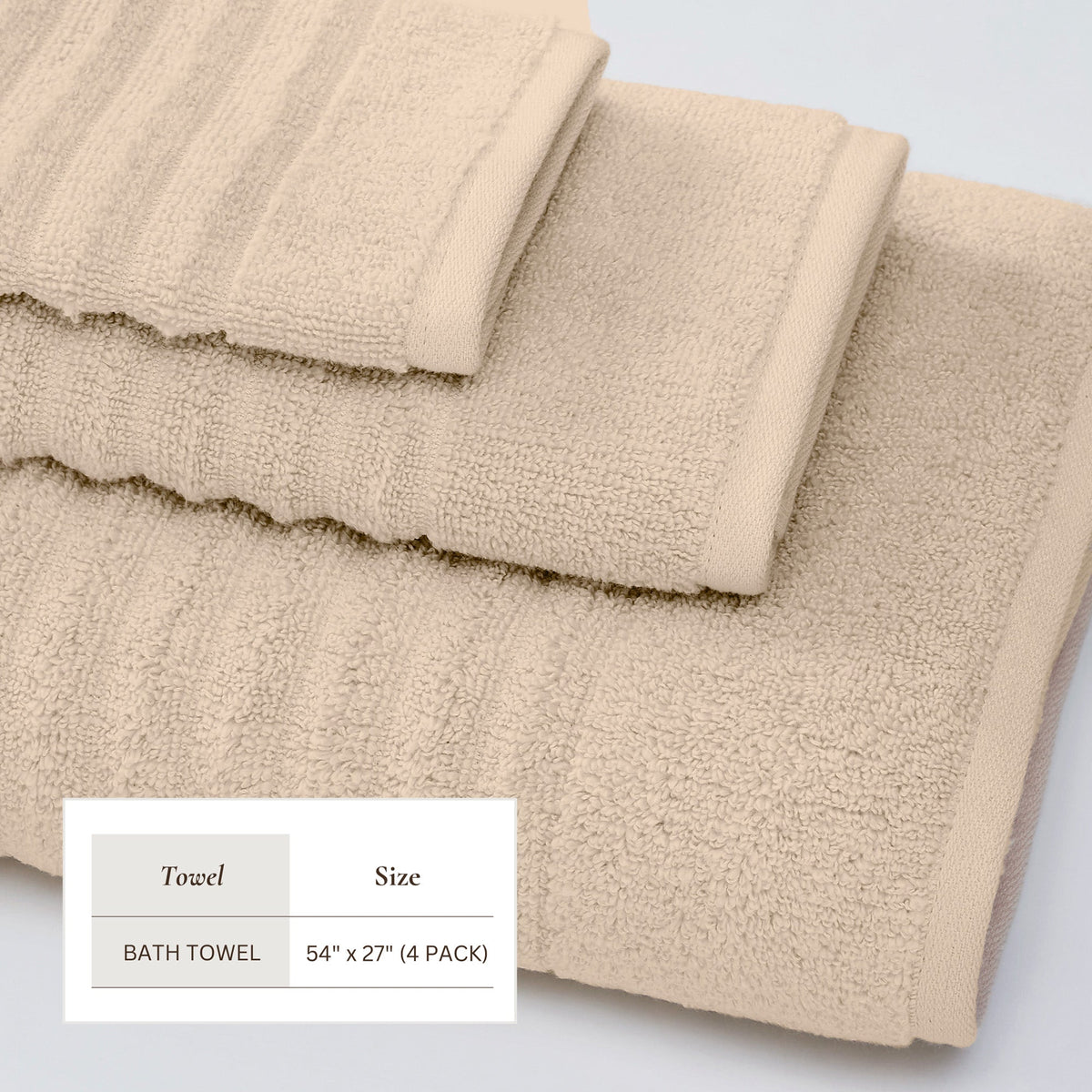 Karina Collection Luxury Combed Cotton Ribbed Bath Towel Set – view 34