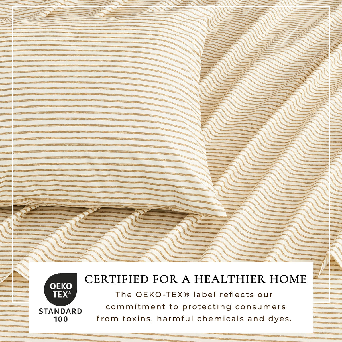 Brushed Microfiber Striped Sheet Set – Evette Collection – view 10