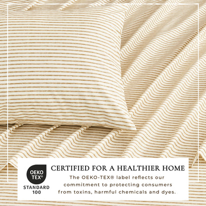 Brushed Microfiber Striped Sheet Set – Evette Collection – view 10