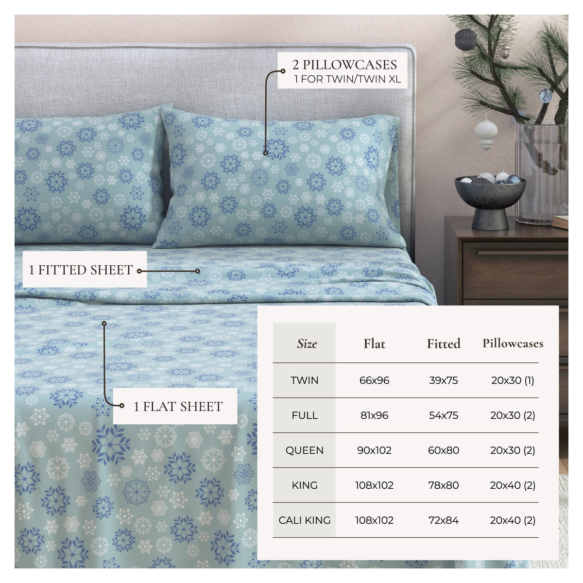 Turkish Cotton Flannel Sheet Set – Stratton Collection – view 32