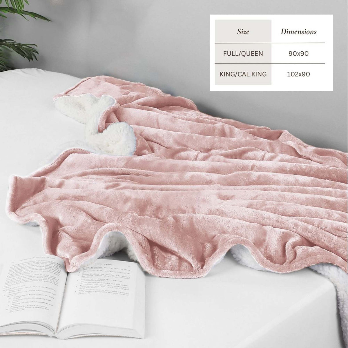 Sherpa Fleece Collection Velvet Plush Sherpa Bed Blanket, Reversible – view 18