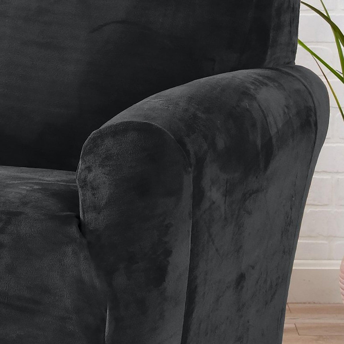 Velvet Stretch Slipcover – Gale Collection Form-Fit Sofa Cover – view 55