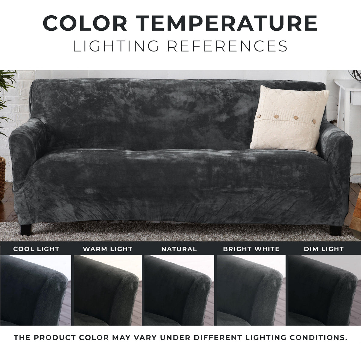 Velvet Stretch Slipcover – Gale Collection Form-Fit Sofa Cover – view 84