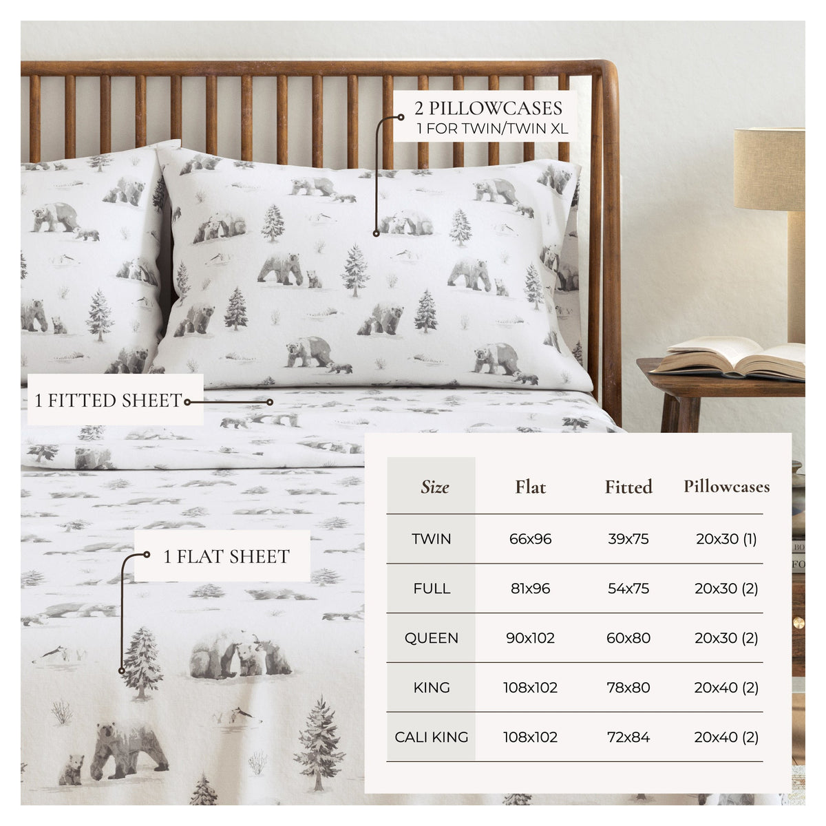 Turkish Cotton Flannel Sheet Set – Lakeview Collection – view 54