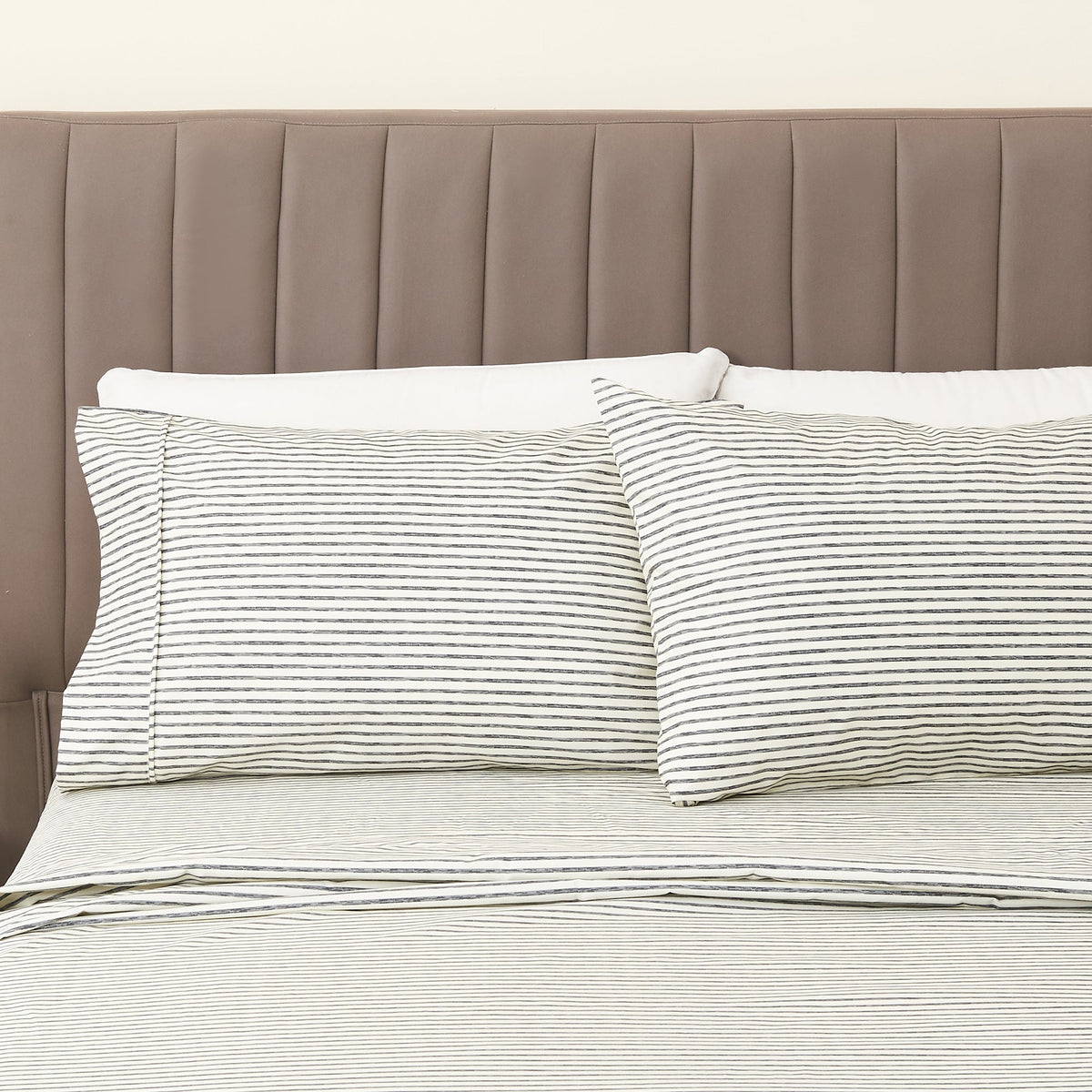 Brushed Microfiber Striped Sheet Set – Evette Collection – view 29