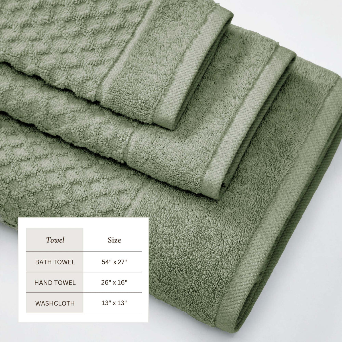Cotton Diamond Waffle Weave Bath Towel Set – Grayson Collection – view 69