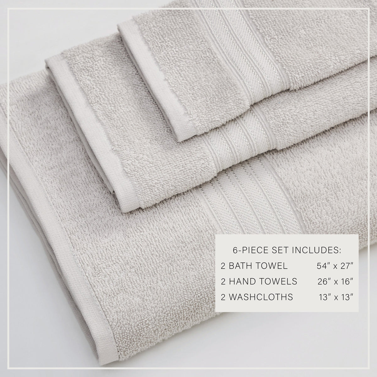 Cooper Collection Cotton Terry Bath Towel Set, Lightweight and Soft – view 132