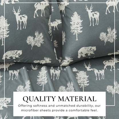 Lodge Print Microfiber Sheet Set – Mountain Ridge Collection – view 16