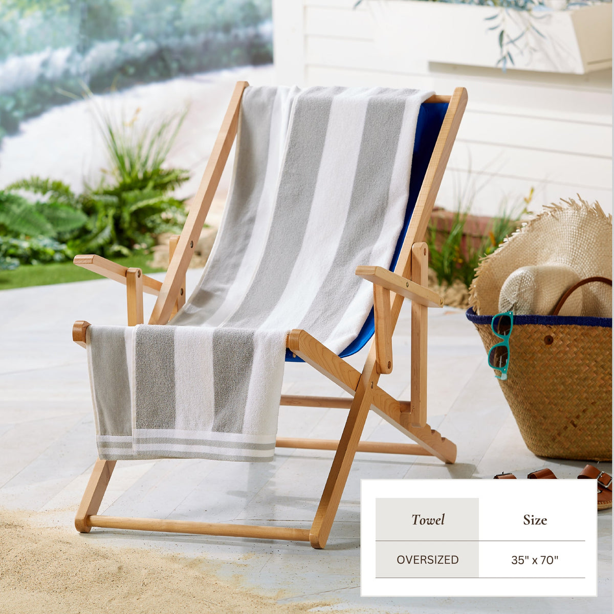 Pastel Striped Cabana Beach Towel – Edgartown Collection – view 35