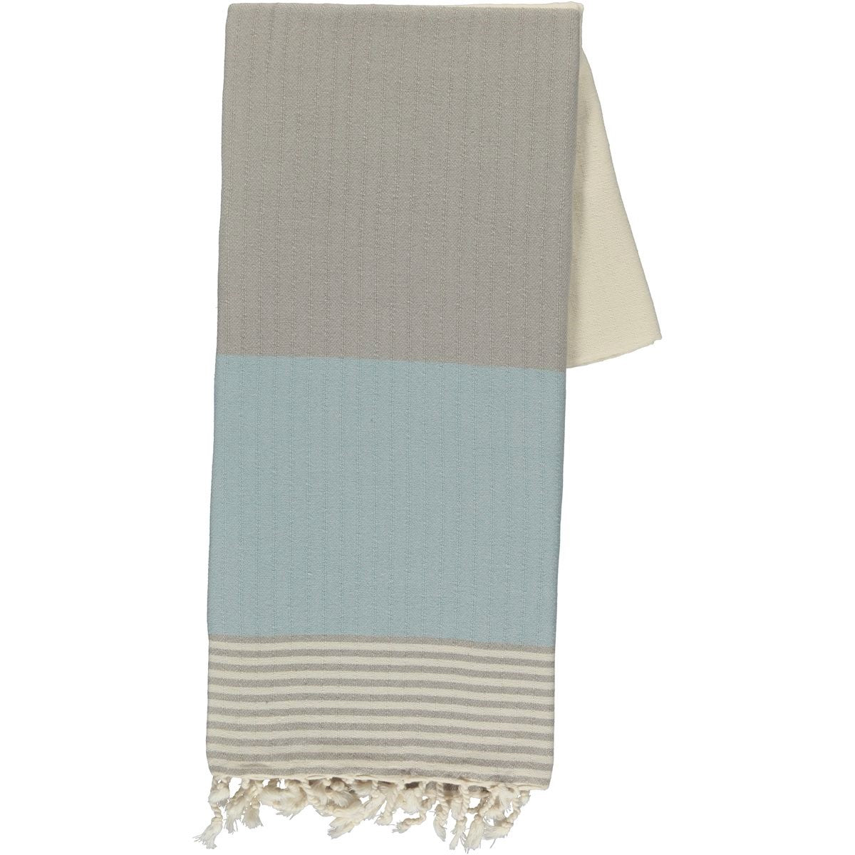 Multi Color Striped Turkish Towel, Handwoven Cotton, Oversized 39 x 70 – view 4