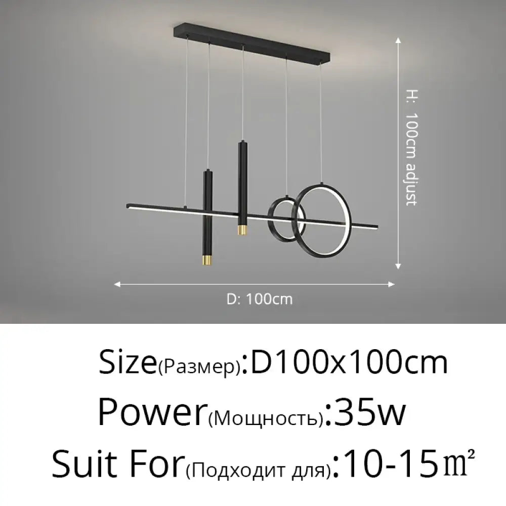 Contemporary LED Linear Pendant Light for Kitchen Island – view 7