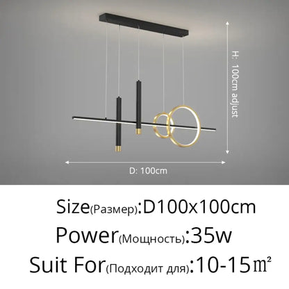 Contemporary LED Linear Pendant Light for Kitchen Island – view 9
