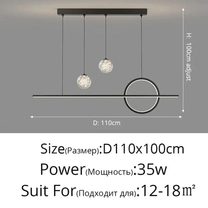 Contemporary LED Linear Pendant Light for Kitchen Island – view 16
