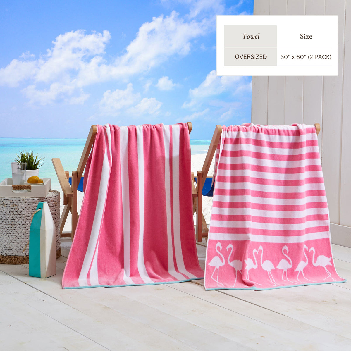 Maui Collection Cotton Velour Beach Towels, 30 x 60 Inch 2 or 4 Pack – view 29