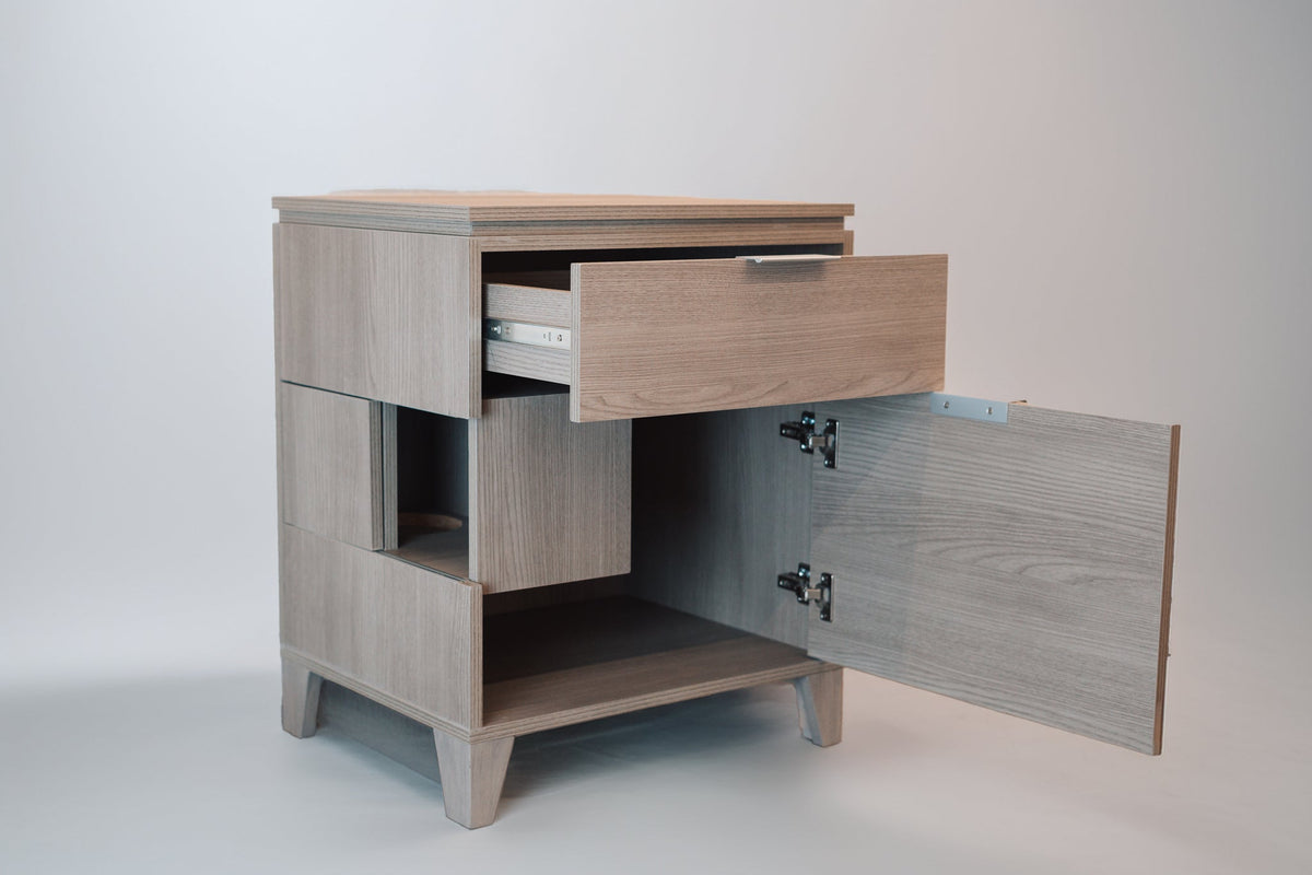Soho Grey C-PAP Nightstand in Manufactured Wood and Laminate – view 4