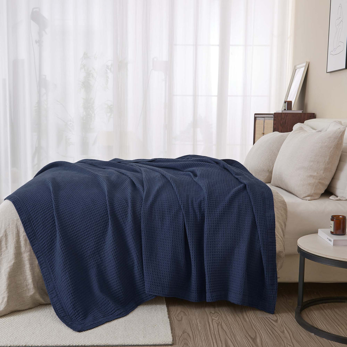 Mikala Collection 100% Cotton Waffle Weave Blanket – view 30
