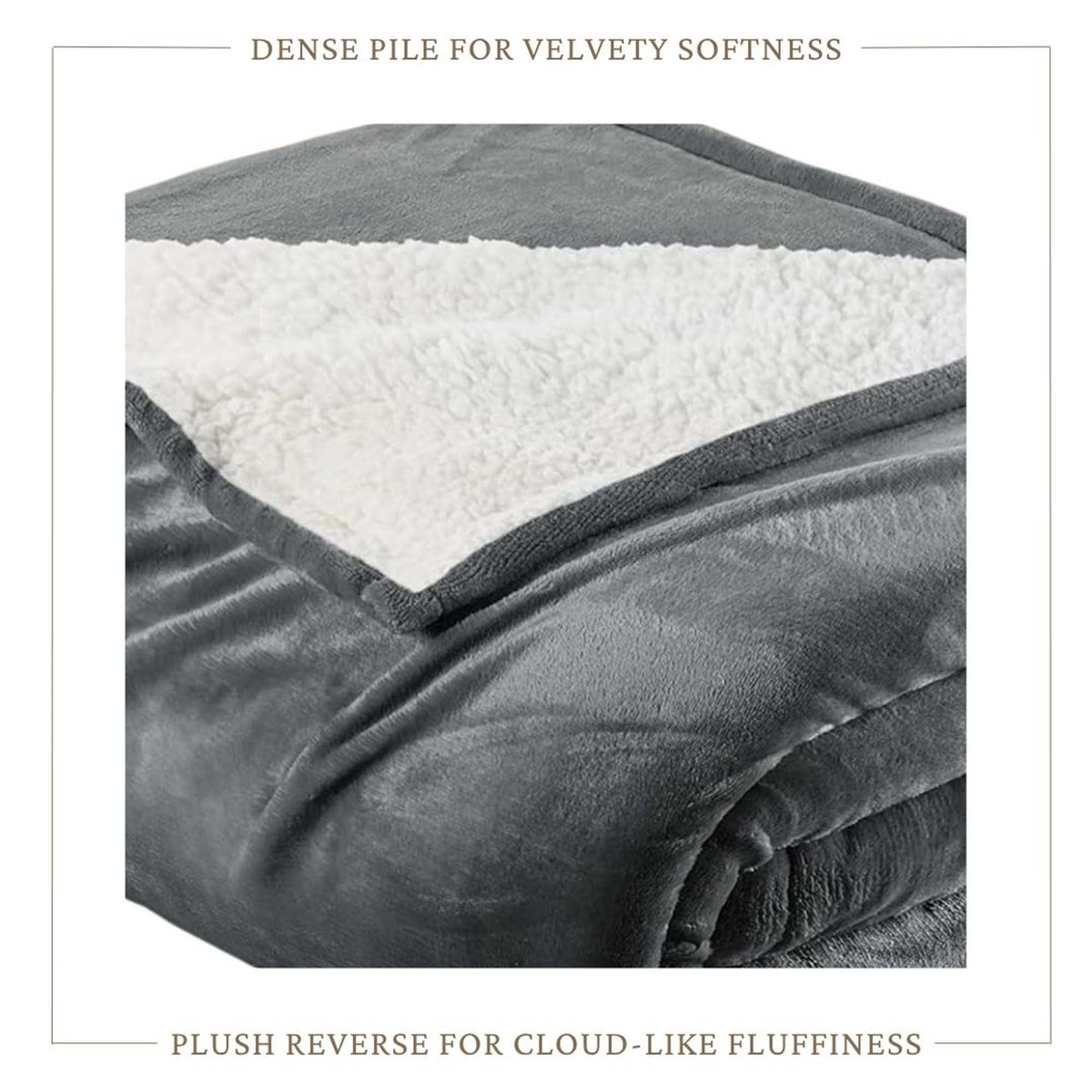 Sherpa Fleece Collection Velvet Plush Sherpa Bed Blanket, Reversible – view 34