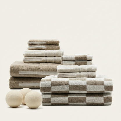 Pietra Australian Cotton Towels with Checkered Design, 600 GSM – view 25