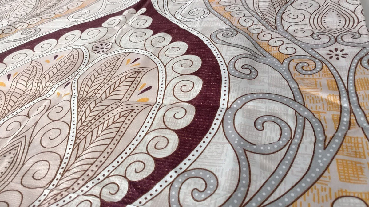 Maroon Mandala Ivory Damask Polyester Pillowcases, Set of 2 – view 6