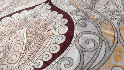 Maroon Mandala Ivory Damask Polyester Pillowcases, Set of 2 – view 6