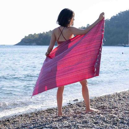 Turkish Cotton Rainbow Beach Towel, Jacquard Woven 38 x 68 Inch – view 5