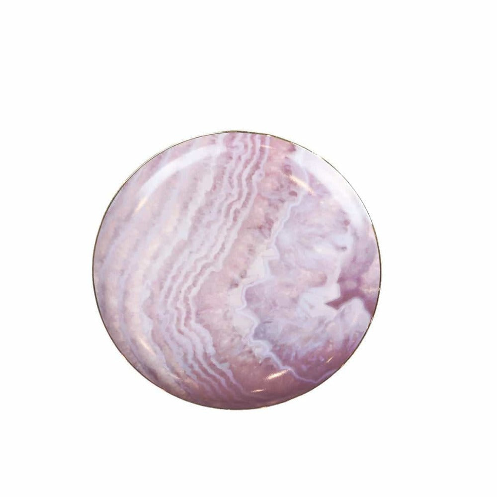 Fine Bone China Pink Waves Salad Plates - Set of Four
