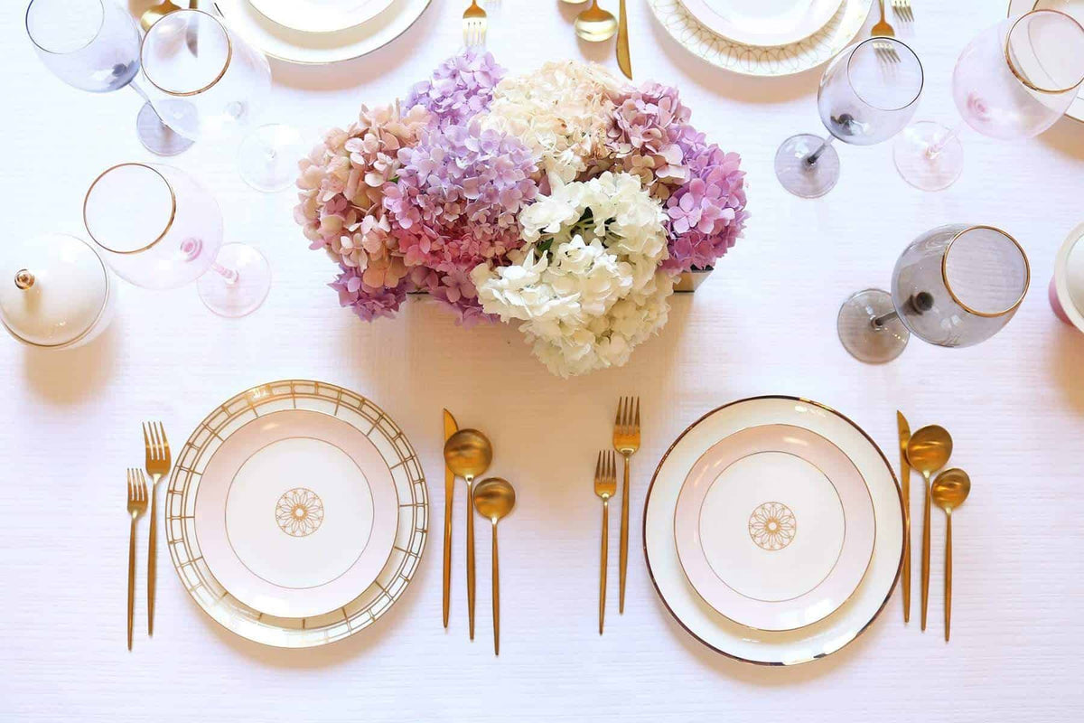Gold Izmir Patterned Dinner Plates with 14k Gold Design, Set of 4 – view 5