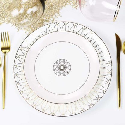 Sultana Gold Geometric Dinner Plates with 14k Gold Design, Set of 4 – view 3