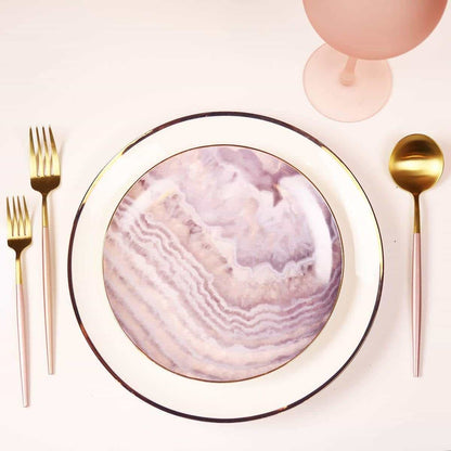 Pink Waves Fine Bone China Salad Plates, Set of Four – view 4