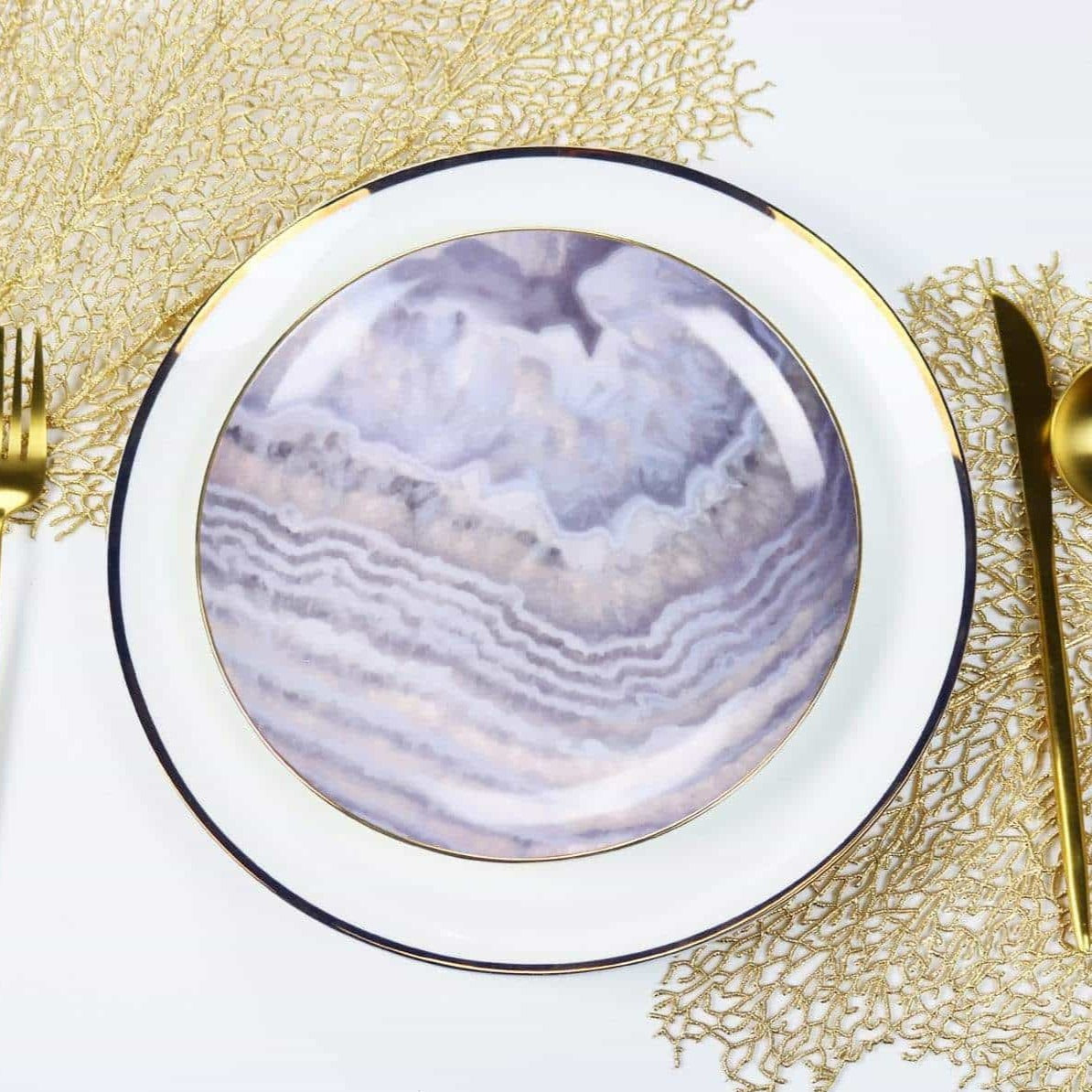 Pink Waves Fine Bone China Salad Plates, Set of Four – view 5
