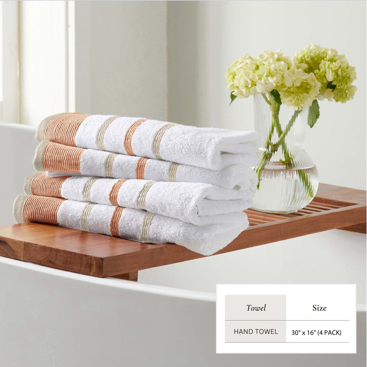 Decorative Cotton Stripe Bath Towel Set – Noelle Collection – view 54