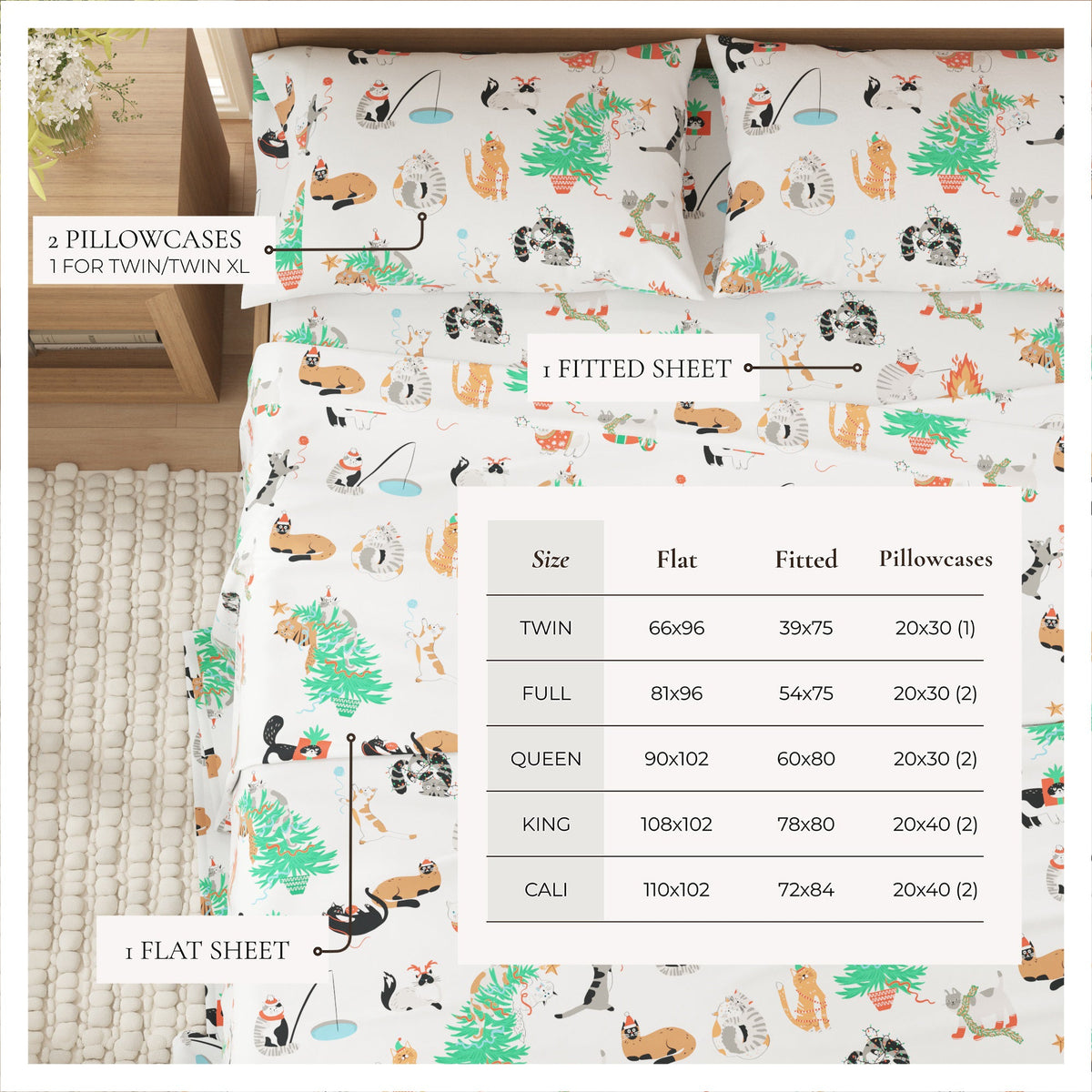 Turkish Cotton Christmas Flannel Sheet Set – Whittaker Collection – view 62