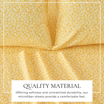 Watercolor Floral Microfiber Sheet Set – Delia Collection – view 8