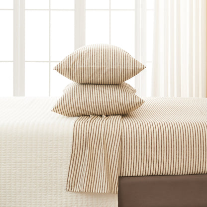 Brushed Microfiber Striped Sheet Set – Evette Collection – view 27