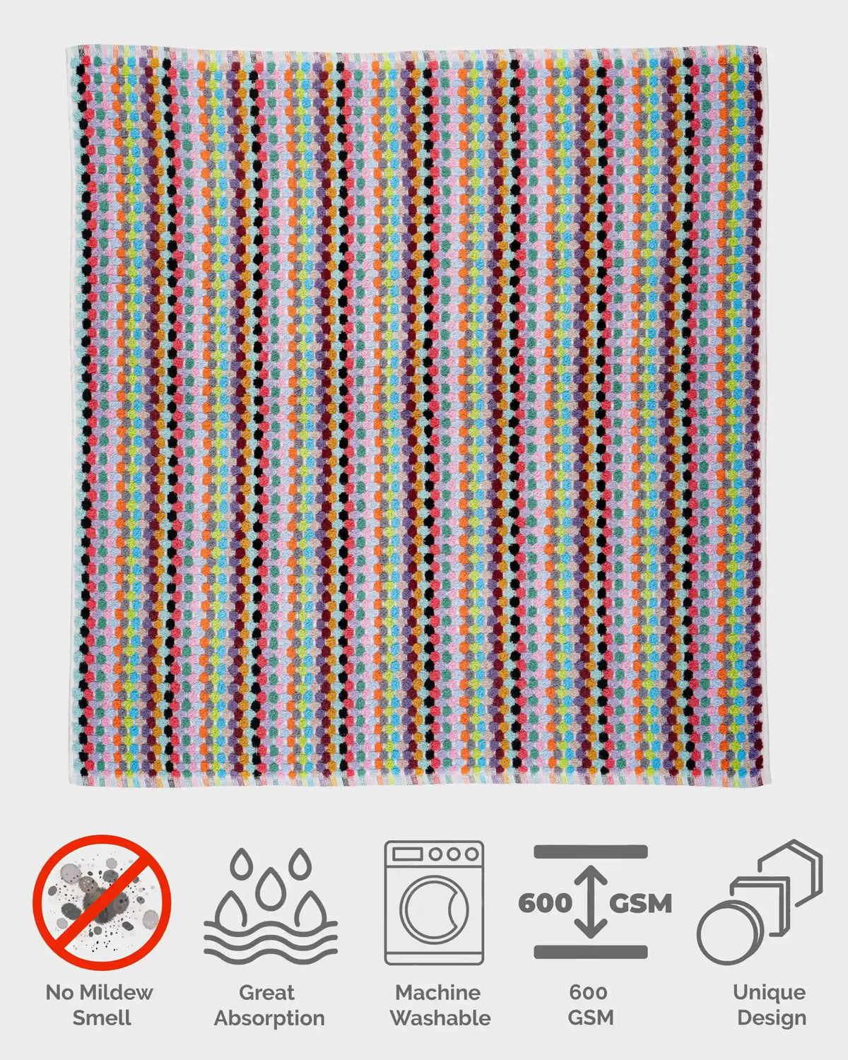 Pom Pom Turkish Cotton Jacquard Bath Mat, 600 GSM – view 5