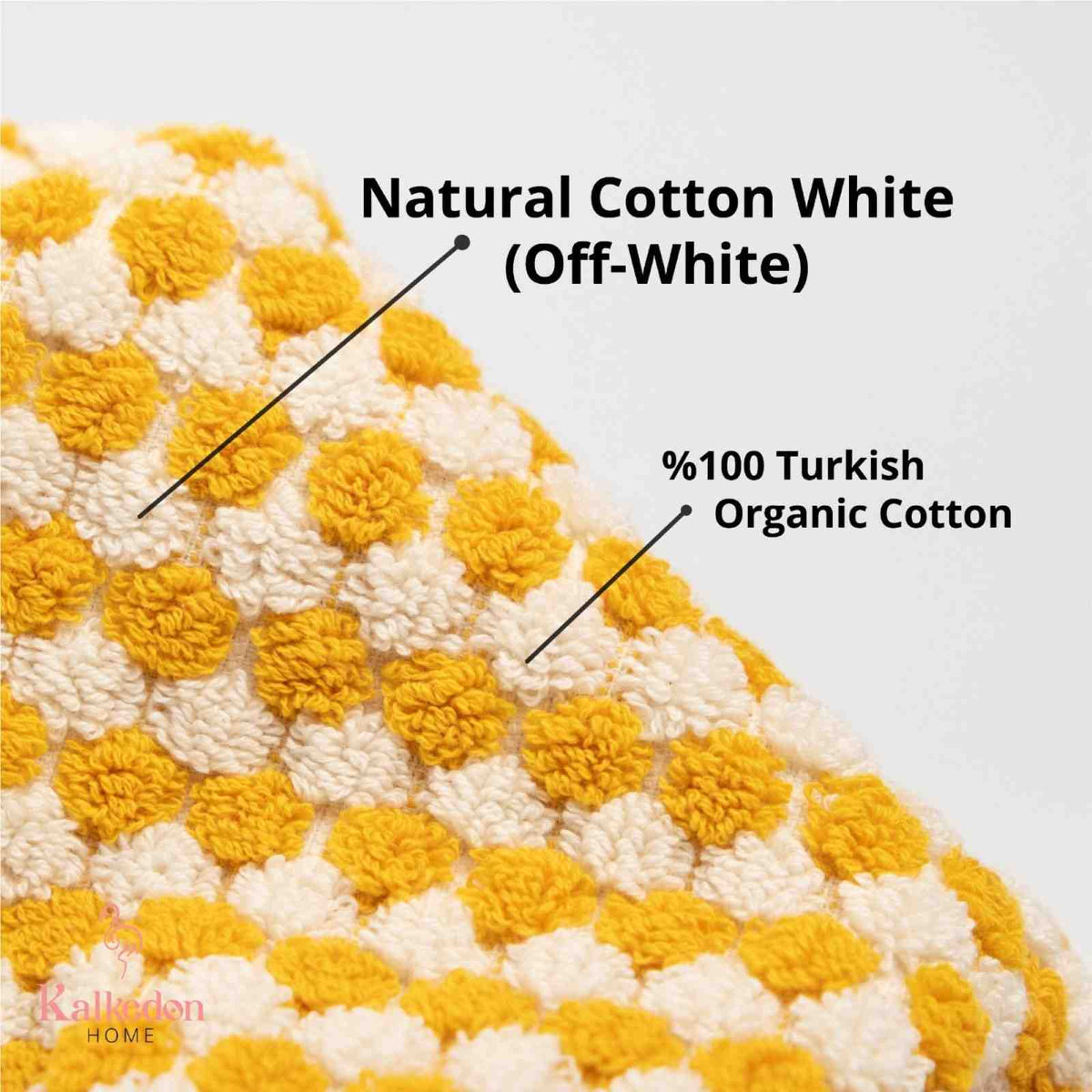 Pom Pom Organic Turkish Cotton Bath Towel, Oversized 550 GSM Jacquard – view 5