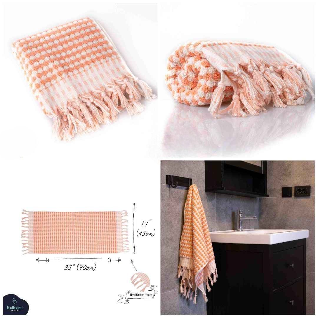 Pom Pom Organic Turkish Cotton Hand Towel, Handwoven 17 x 35 Inch – view 32