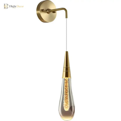 Post-Modern Glass Raindrop LED Wall Sconce – Bedroom Bedside Light – view 2