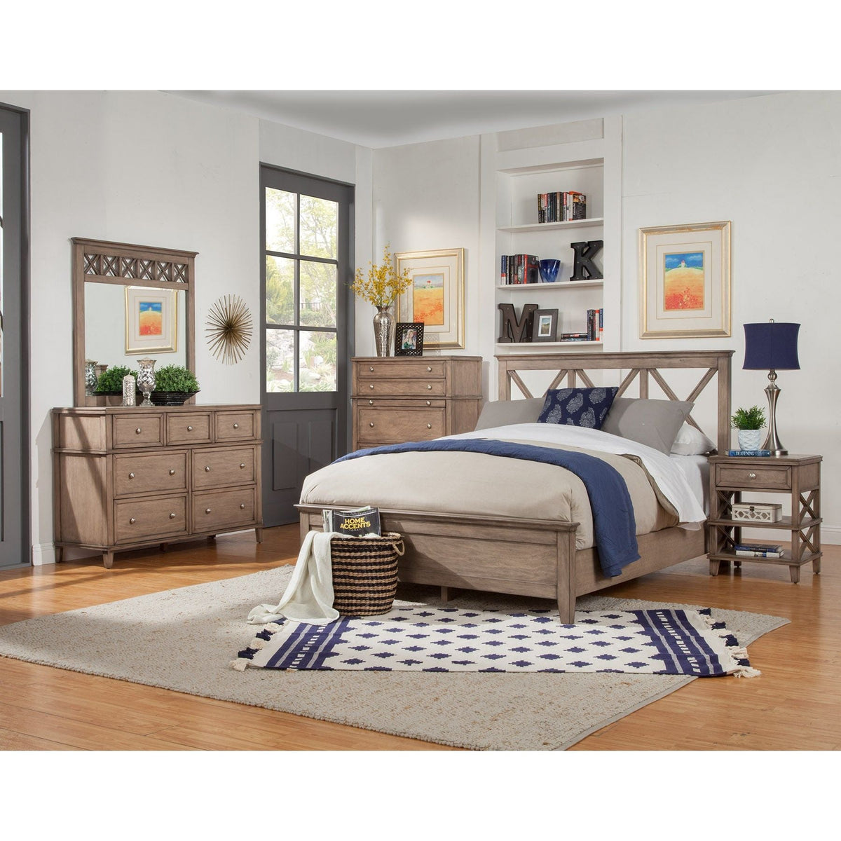 Mahogany Wood Potter Panel Bed, French Truffle