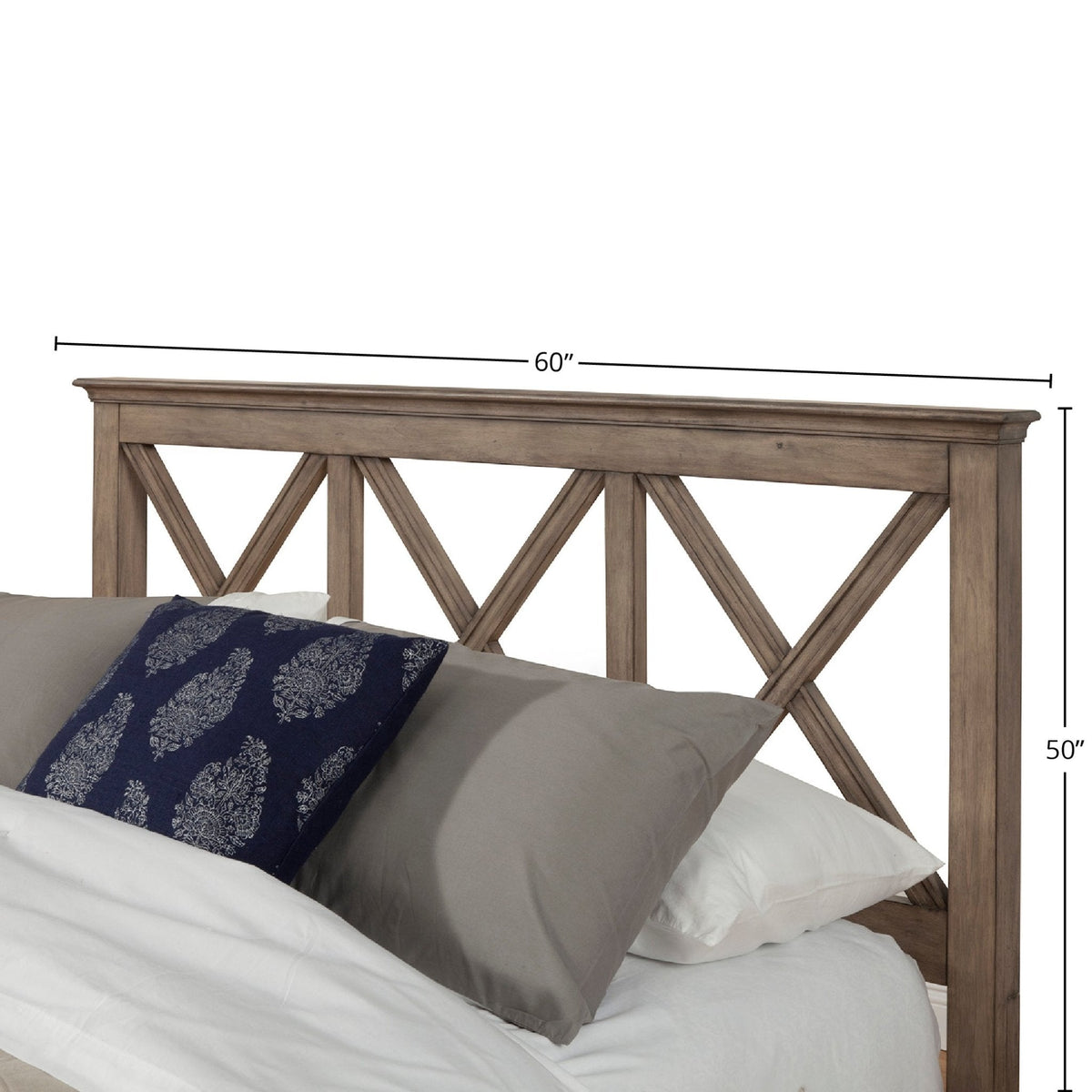Potter Open Panel Headboard in French Truffle with Cross-Back Detail – view 4